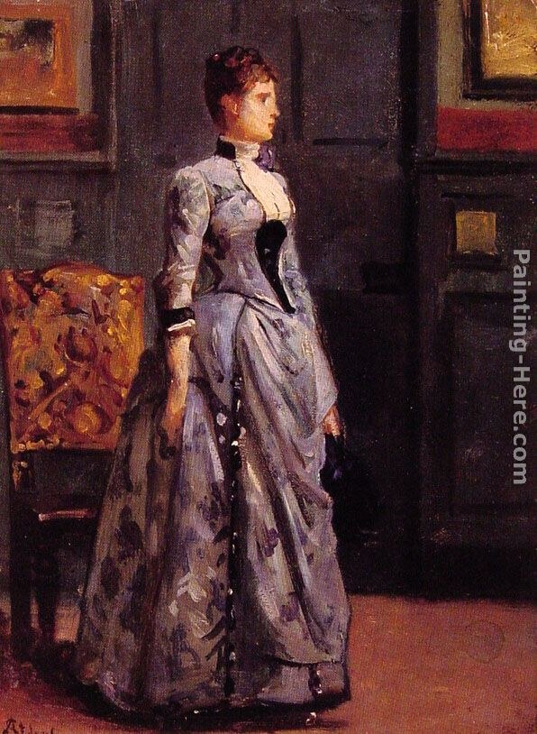 Alfred Stevens Portrait of a Woman in Blue